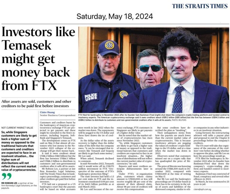Singapore’s Temasek get its money back from FTX