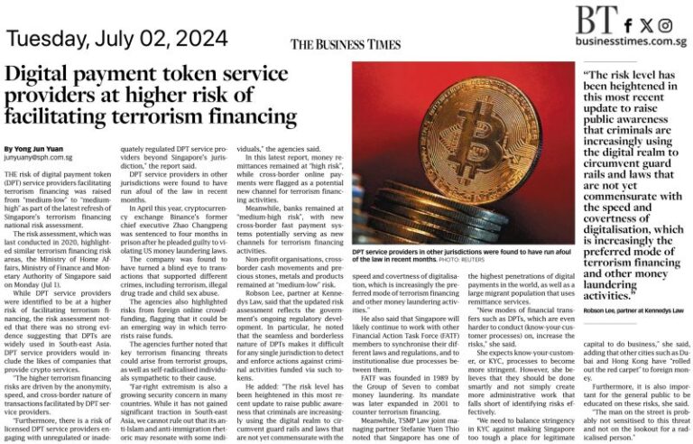 Singapore Tightens Terrorism Financing Controls