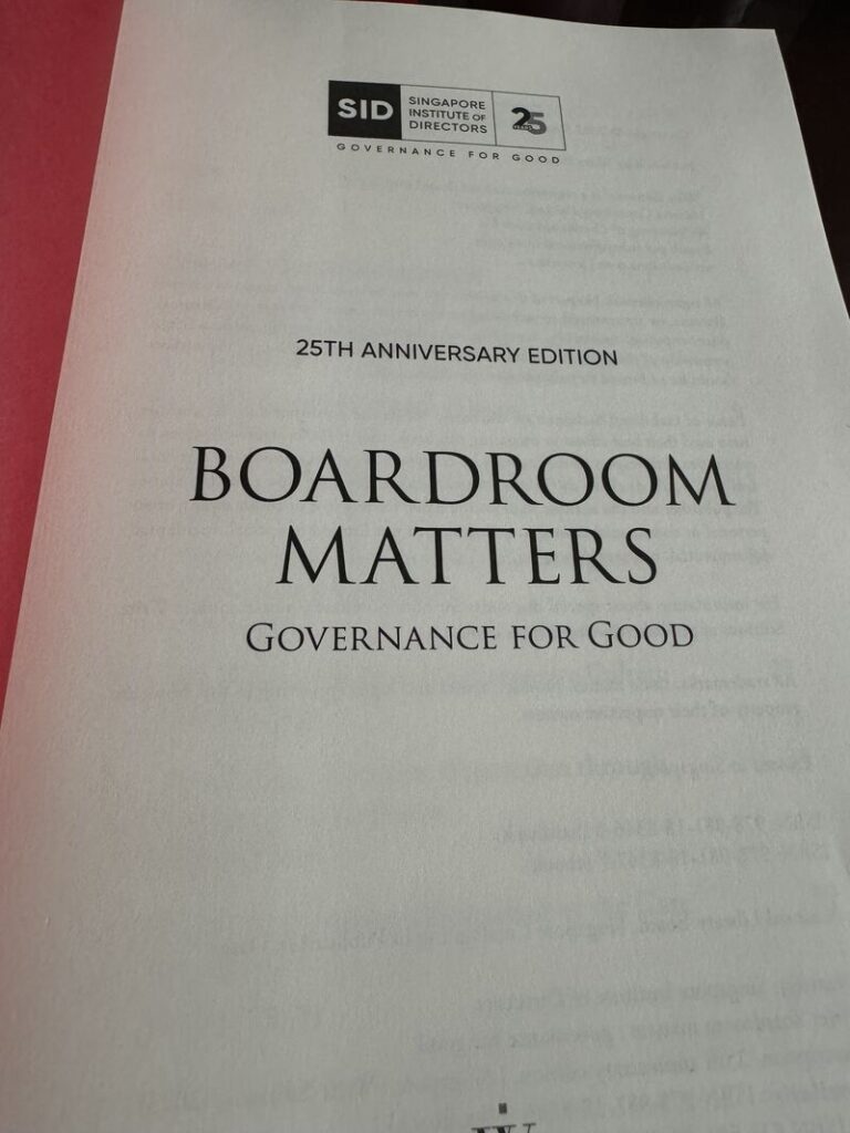 BOARDROOM MATTERS - GOVERNANCE FOR GOOD