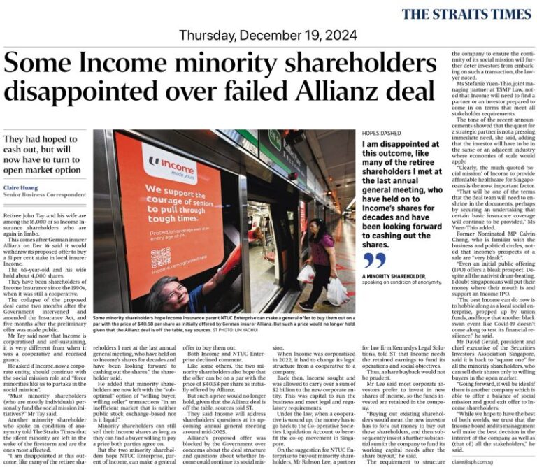 Income's Minority Shareholders