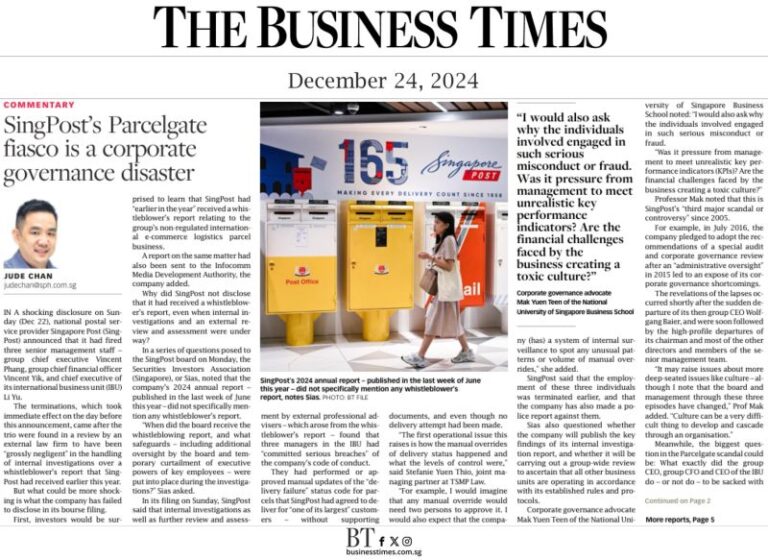 SingPost’s Parcelgate